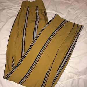 NWOT Zara mustard stripe slacks. Size M